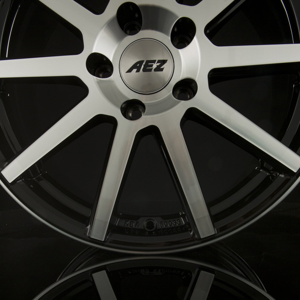 AEZ Straight Black Polished Front Alufelge 9.5x19 Zoll ET17 LK 5x120 ML72.6 – Bild 5