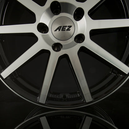 AEZ Straight Black Polished Front Alufelge 9.5x19 Zoll ET17 LK 5x120 ML72.6 – Bild 5