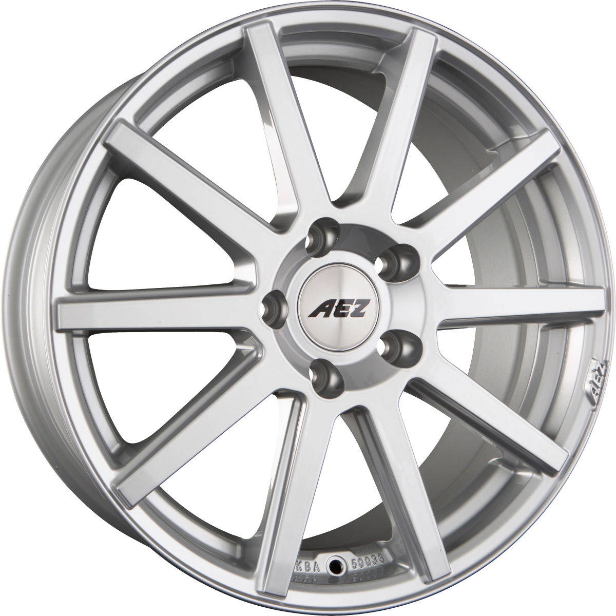 AEZ Straight SHINE Silver Alufelge 9.5x19 Zoll ET45 LK 5x112 ML70.1 – Bild 2