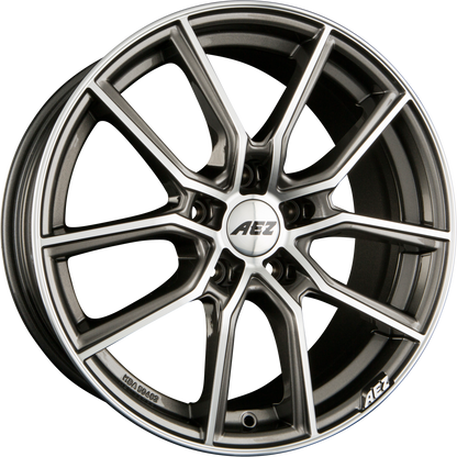 AEZ Raise Gunmetal Polished Alufelge 8x18 Zoll ET48 LK 5x112 ML70.1 – Bild 2