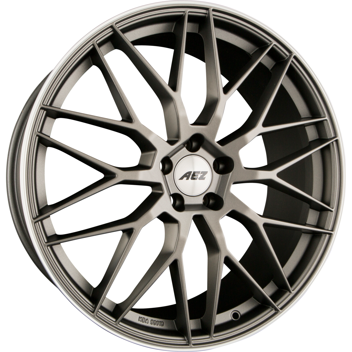 AEZ Crest DARK - Gunmetal Matt Polished Lip Alufelge 9x19 Zoll ET40 LK 5x114.3 ML71.6 – Bild 2
