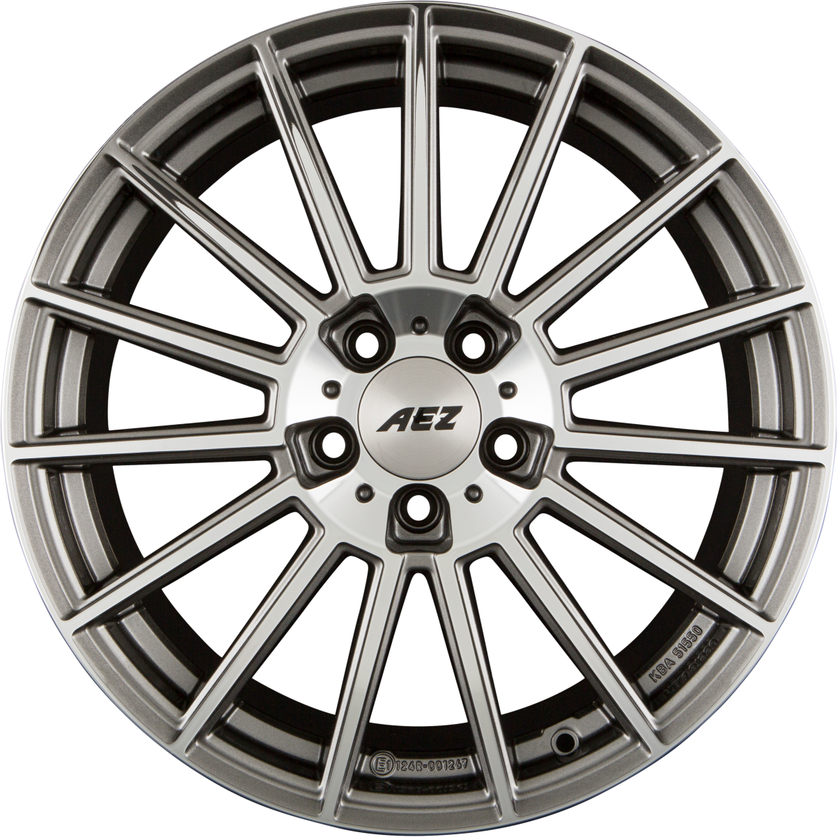 AEZ Steam Gunmetal Polished Alufelge 7.5x18 Zoll ET44 LK 5x112 ML66.6