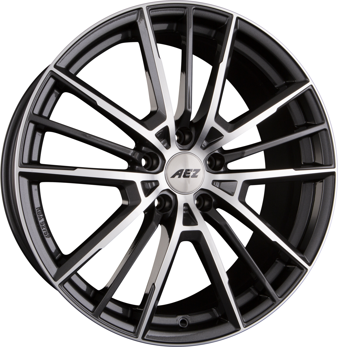 AEZ Kaiman DARK - Gunmetal Frontpoliert Alufelge 8x19 Zoll ET30 LK 5x112 ML66.6 – Bild 2