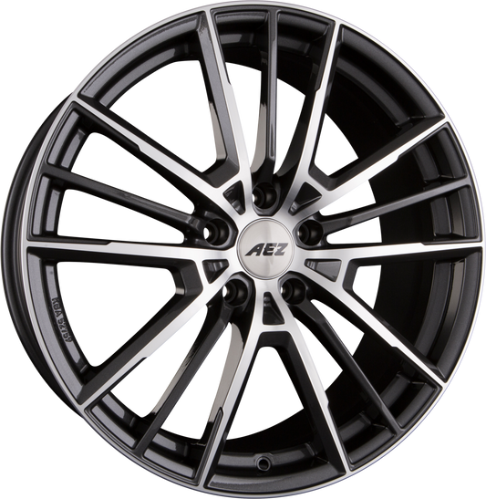 AEZ Kaiman DARK - Gunmetal Frontpoliert Alufelge 9x20 Zoll ET46 LK 5x120 ML72.6 – Bild 2