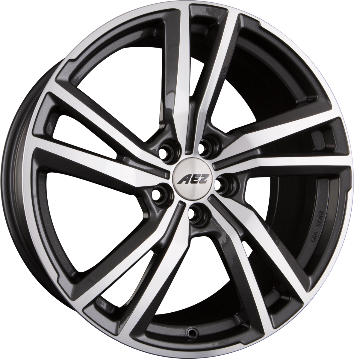 AEZ North DARK - Gunmetal Frontpoliert Alufelge 8.5x19 Zoll ET45 LK 5x112 ML70.1 – Bild 2