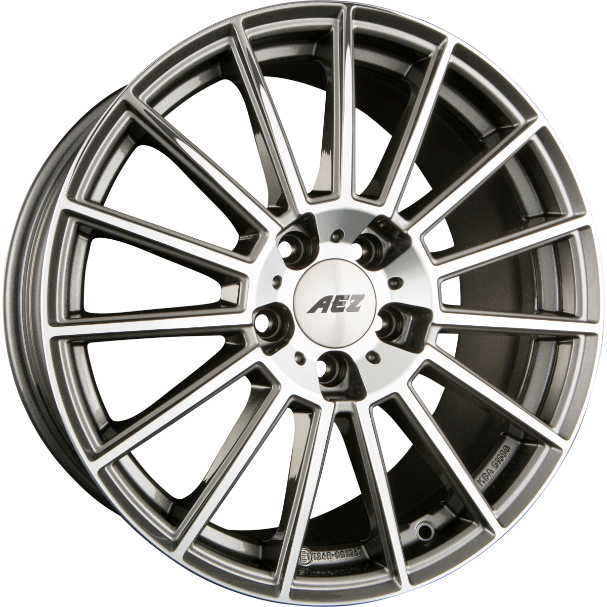 AEZ Steam Gunmetal Polished Alufelge 8.5x19 Zoll ET40 LK 5x114.3 ML64.1 – Bild 2