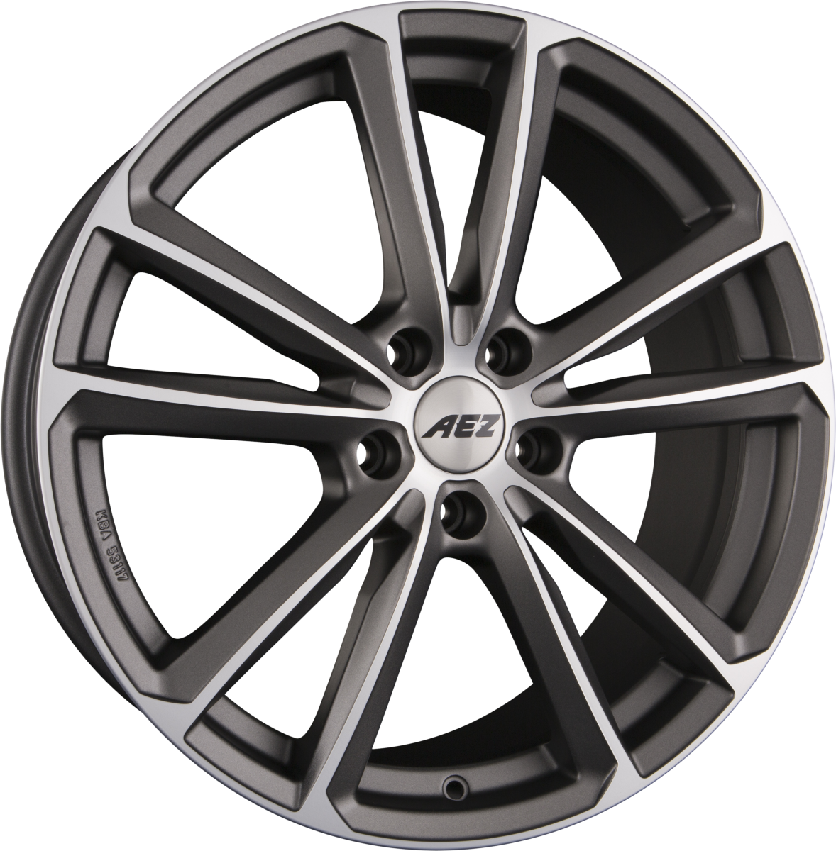 AEZ Tioga TITAN - Graphite Matt Polish Alufelge 8x19 Zoll ET39 LK 5x112 ML66.6 – Bild 2