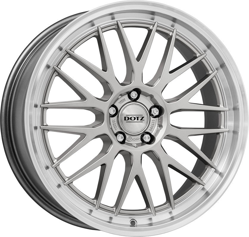 Dotz Bilbao silver/polished lip Alufelge 8x18 Zoll ET35 LK 5x100 ML60.1