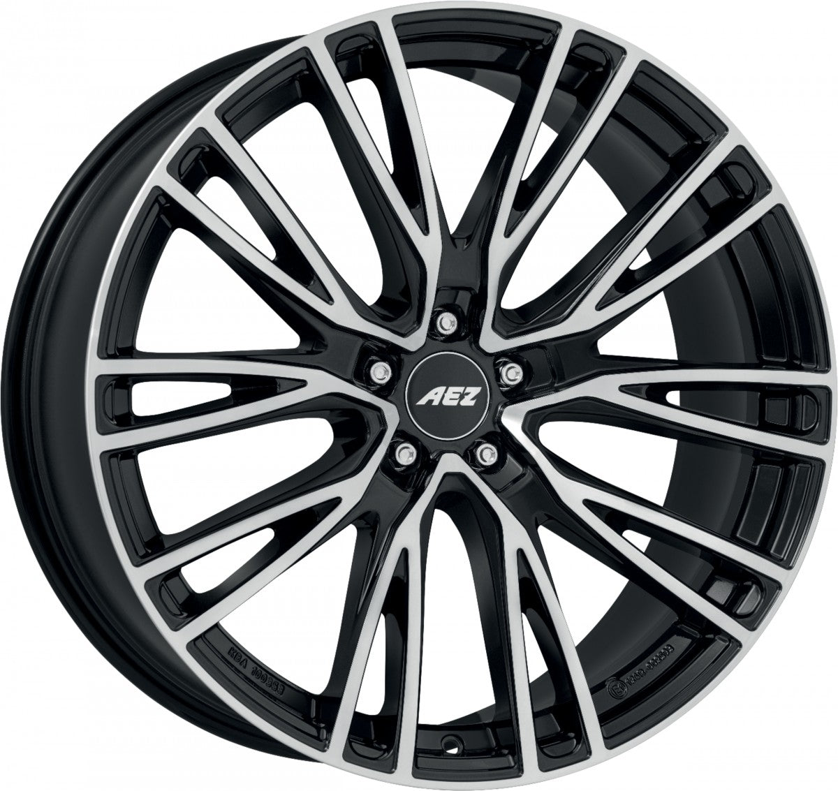 AEZ Seattle black/polished 8x20 ET45 - LK5/112 ML57.1