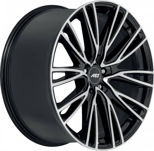 AEZ Seattle black/polished 9.5x22 ET32 - LK5/112 ML66.6