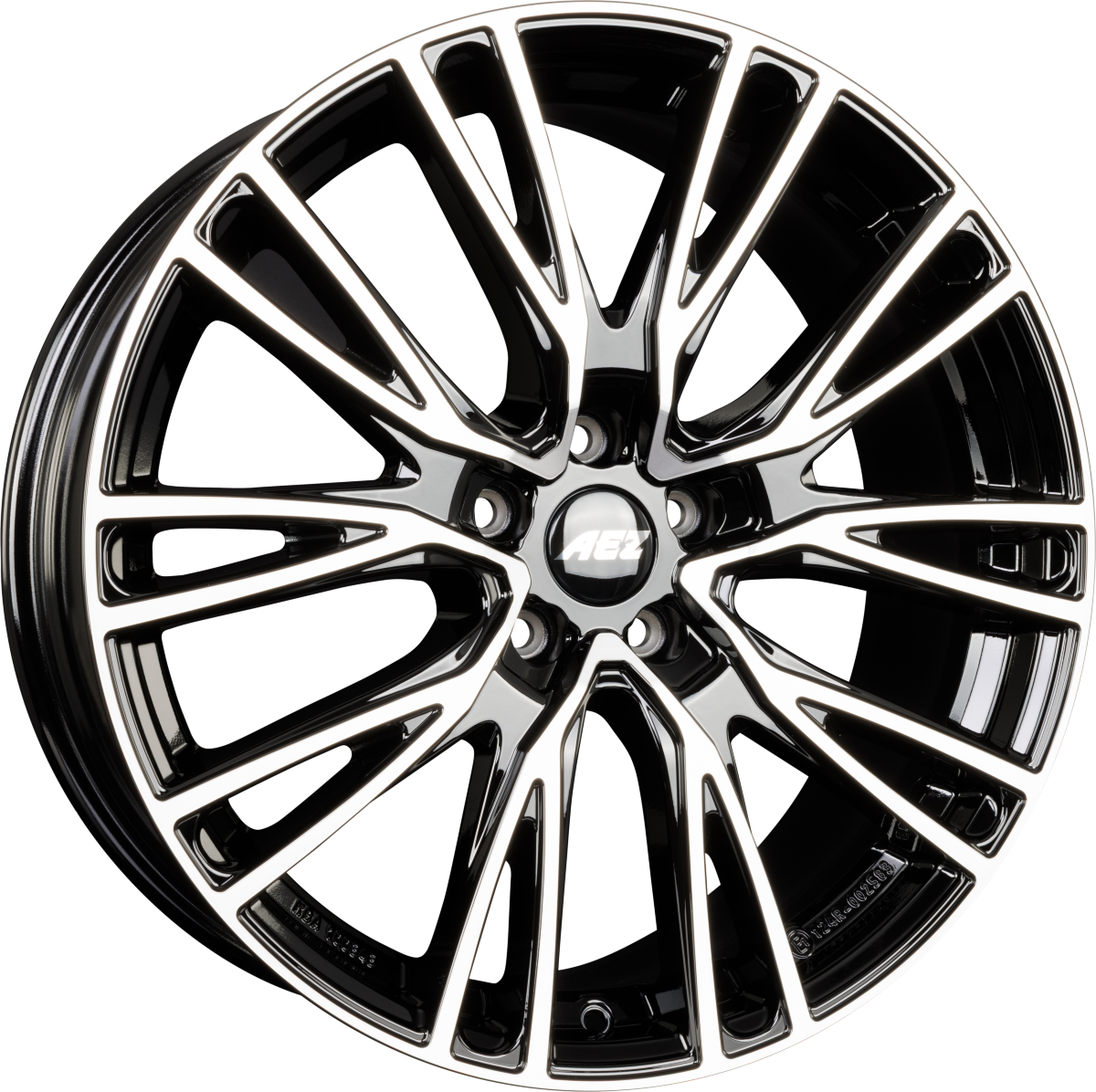 AEZ Seattle DARK - Schwarz Frontpoliert Alufelge 10x21 Zoll ET58 LK 5x112 ML57.1 – Bild 2