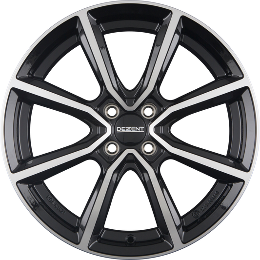 Dezent TN DARK - Schwarz Frontpoliert Alufelge 6.5x16 Zoll ET43 LK 4x100 ML60.1