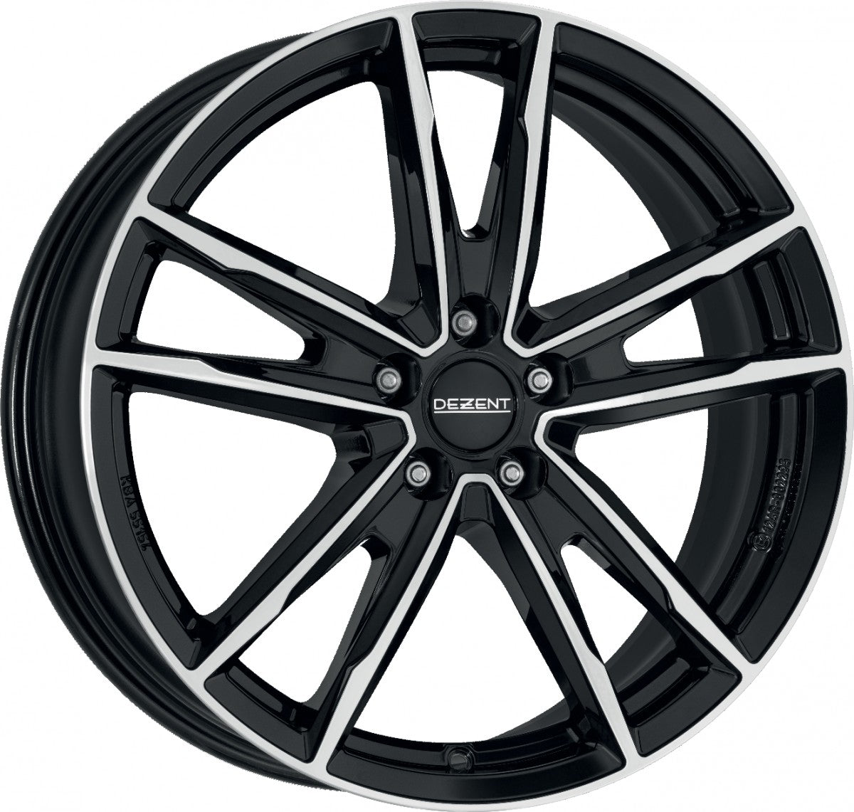 Dezent KF DARK - Schwarz Frontpoliert Felge 6.5x17 Zoll ET36 LK 5x114.3 ML66.1