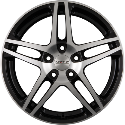 Dezent RB DARK - Schwarz Glanz Frontpoliert Alufelge 6.5x15 Zoll ET38 LK 5x100 ML60.1