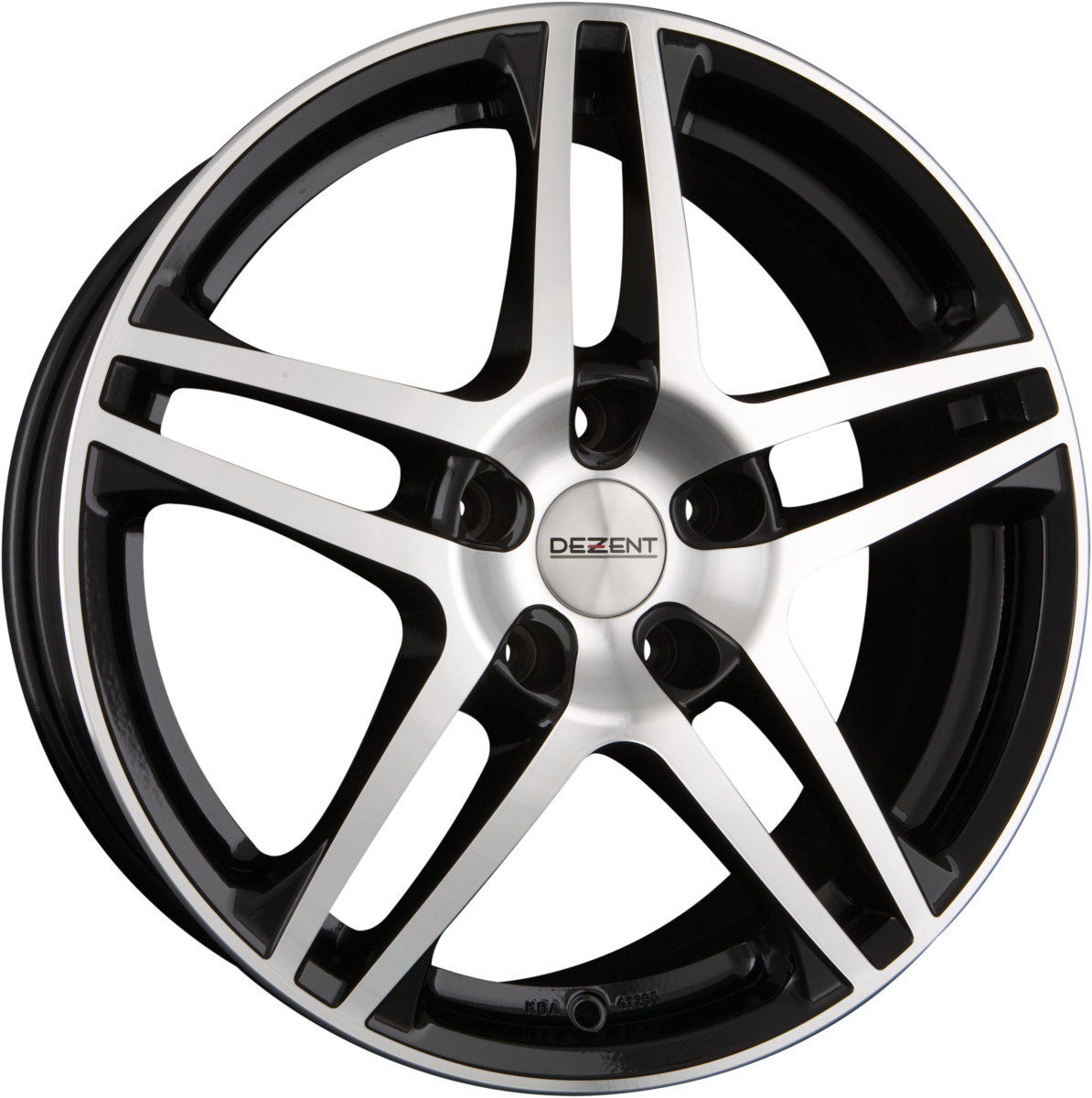 Dezent RB DARK - Schwarz Glanz Frontpoliert Alufelge 6.5x15 Zoll ET38 LK 5x100 ML60.1 – Bild 2