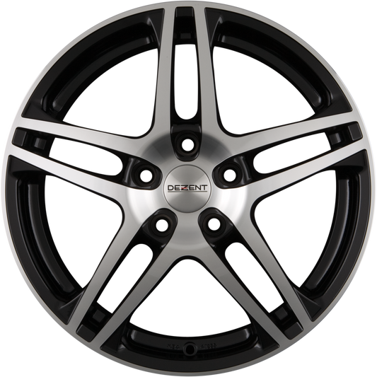 Dezent RB DARK - Schwarz Glanz Frontpoliert Alufelge 7x16 Zoll ET48 LK 5x114.3 ML71.6