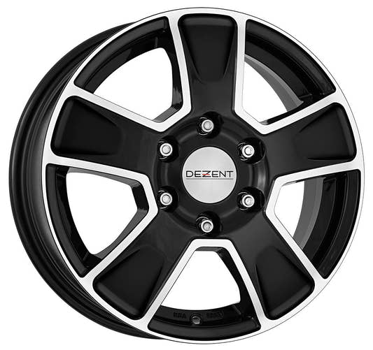 Dezent Van black polished Alufelge 6.5x16 Zoll ET50 LK 5x118 ML71.1