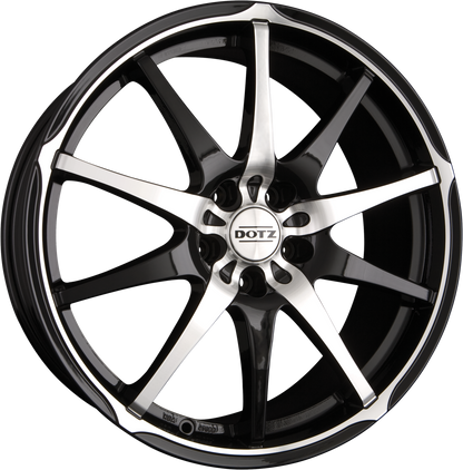Dotz Shuriken Schwarz Glanz Frontpoliert Alufelge 6.5x15 Zoll ET40 LK 5x114.3 ML71.6 – Bild 2