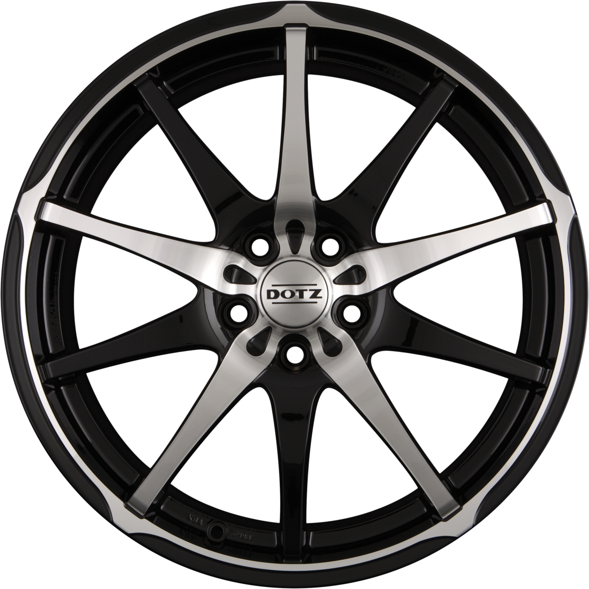 Dotz Shuriken Schwarz Glanz Frontpoliert Alufelge 8x19 Zoll ET45 LK 5x100 ML60.1