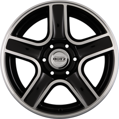 Dotz Hammada DARK Black Polished Alufelge 8x17 Zoll ET30 LK 6x114.3 ML66.1