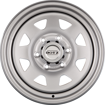 Dotz DAKAR - Ohne Zubehör SILVER - Silber - Offroad Stahlfelge 6x15 Zoll ET0 LK 5x139.7 ML110.1