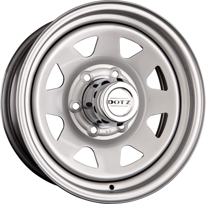 Dotz DAKAR - Ohne Zubehör SILVER - Silber - Offroad Stahlfelge 6x15 Zoll ET0 LK 5x139.7 ML110.1 – Bild 2