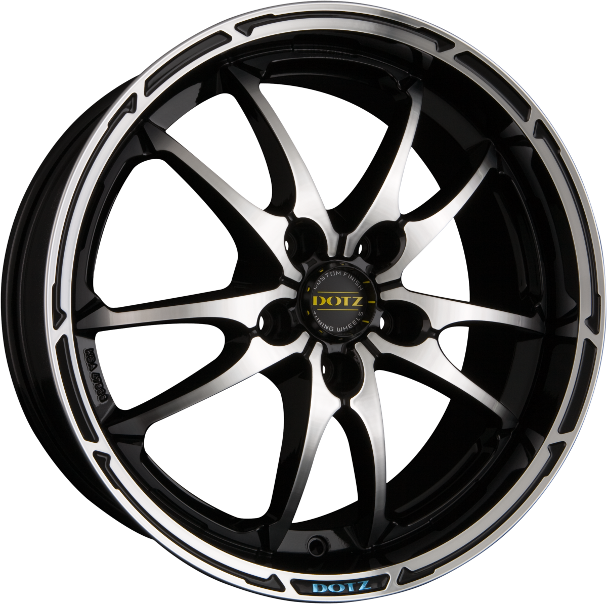 Dotz Tupac Schwarz Frontpoliert Alufelge 8x18 Zoll ET20 LK 5x120 ML74.1 – Bild 2