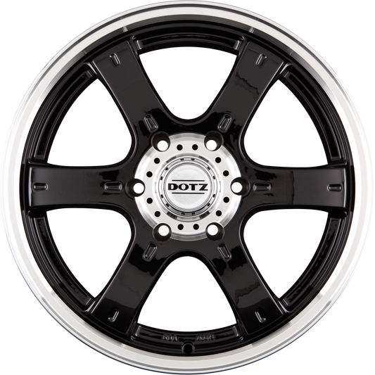 Dotz Crunch Matt BLack / Polished Lip Alufelge 8x16 Zoll ET35 LK 6x139.7 ML67.1