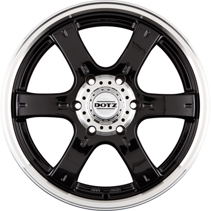 Dotz Crunch Matt BLack / Polished Lip Alufelge 8x16 Zoll ET35 LK 6x139.7 ML67.1