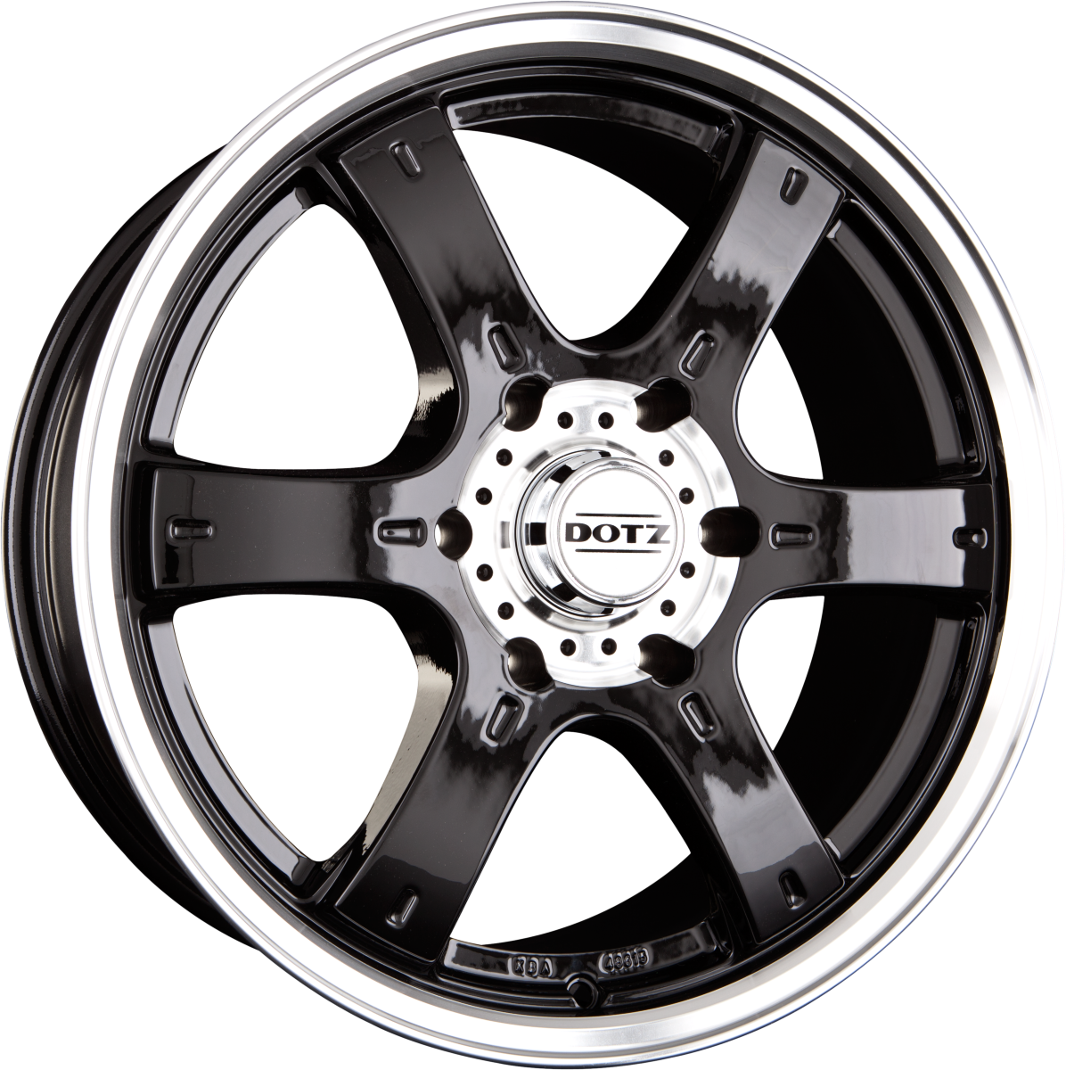 Dotz Crunch Matt BLack / Polished Lip Alufelge 8x17 Zoll ET35 LK 5x120 ML65.1