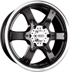 Dotz Crunch Matt BLack / Polished Lip Alufelge 8x17 Zoll ET35 LK 5x120 ML65.1
