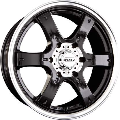 Dotz Crunch Matt BLack / Polished Lip Alufelge 8x17 Zoll ET35 LK 5x120 ML65.1