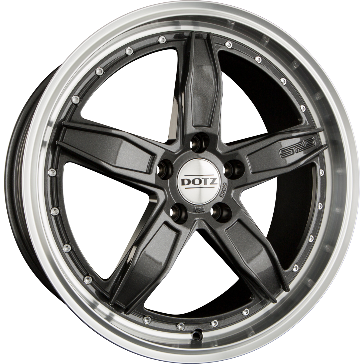 Dotz SP5 DARK - Gunmetal Polished Lip Alufelge 8x18 Zoll ET42 LK 5x120 ML72.6 – Bild 2