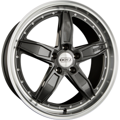 Dotz SP5 DARK - Gunmetal Polished Lip Alufelge 8.5x19 Zoll ET45 LK 5x112 ML70.1