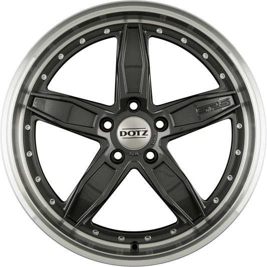 Dotz SP5 DARK - Gunmetal Polished Lip Alufelge 8.5x20 Zoll ET45 LK 5x112 ML70.1