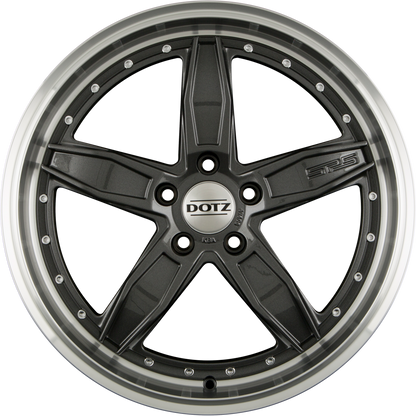 Dotz SP5 DARK - Gunmetal Polished Lip Alufelge 8.5x20 Zoll ET45 LK 5x112 ML70.1