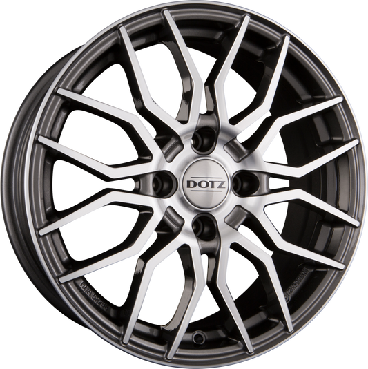 Dotz Limerock DARK - Gunmetal Frontpoliert Alufelge 7x17 Zoll ET44 LK 4x100 ML60.1 – Bild 2
