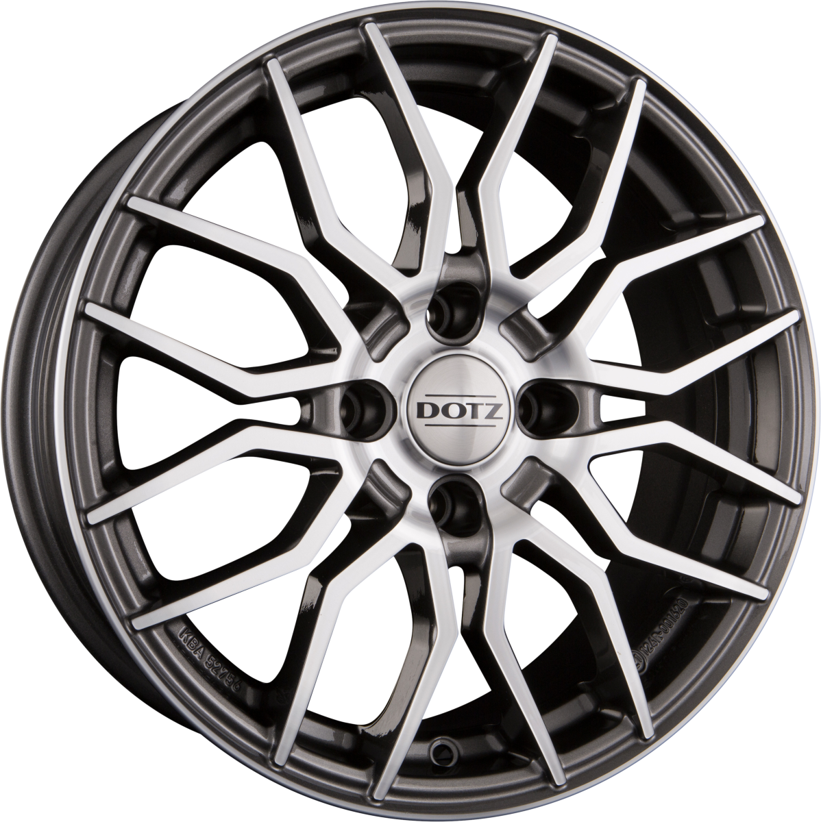 Dotz Limerock DARK - Gunmetal Frontpoliert Alufelge 7x17 Zoll ET44 LK 4x100 ML60.1 – Bild 2