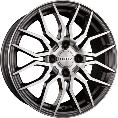 Dotz Limerock DARK - Gunmetal Frontpoliert Alufelge 7x17 Zoll ET44 LK 4x100 ML60.1 – Bild 2