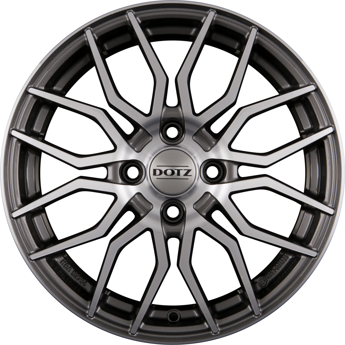 Dotz Limerock DARK - Gunmetal Frontpoliert Alufelge 7x17 Zoll ET37 LK 4x100 ML60.1
