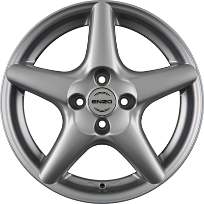 Enzo R Silver Alufelge 6.5x15 Zoll ET25 LK 4x108 ML65.1