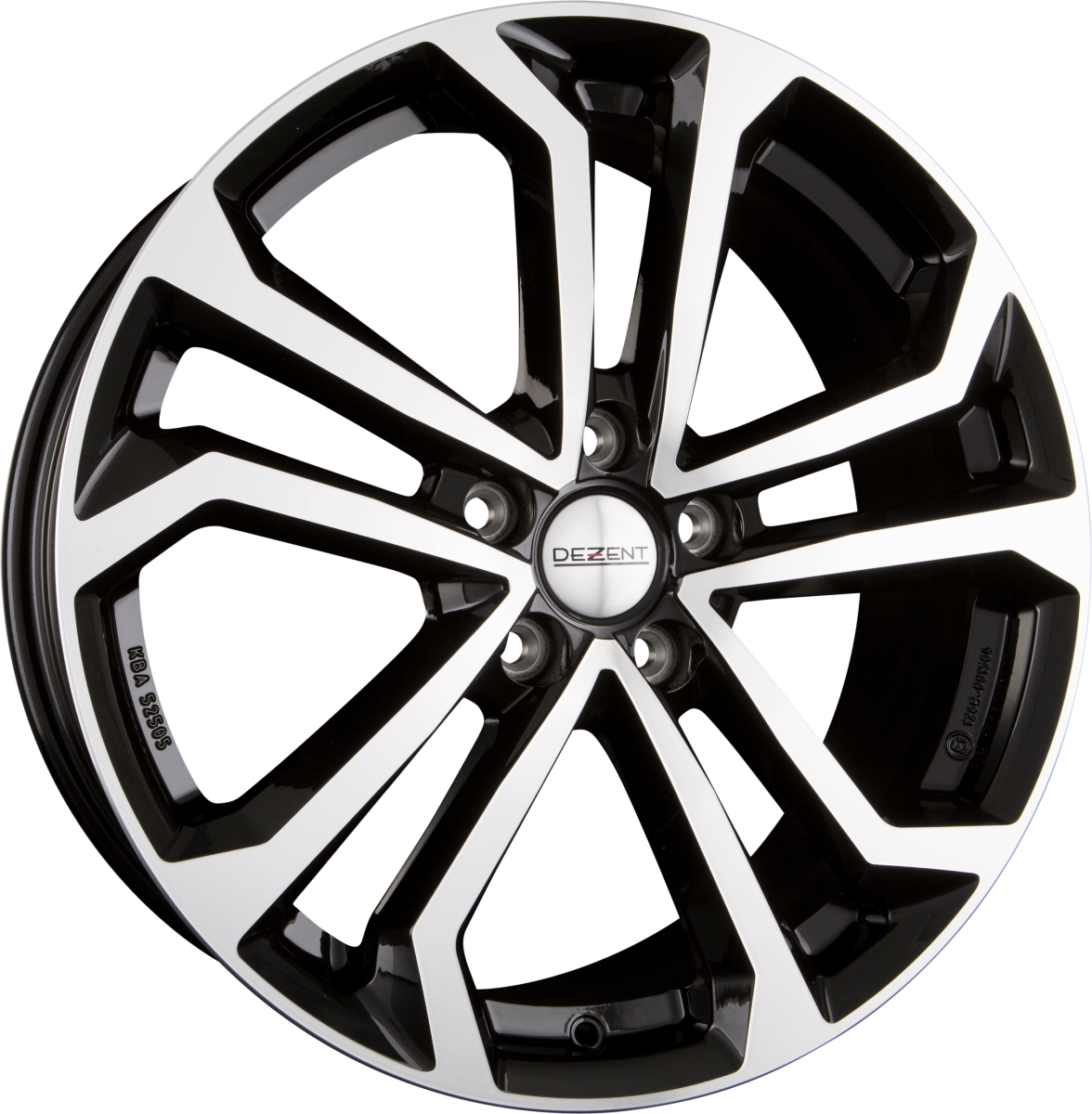 Dezent TA DARK - Schwarz Frontpoliert Alufelge 8x20 Zoll ET39 LK 5x112 ML66.6 – Bild 2