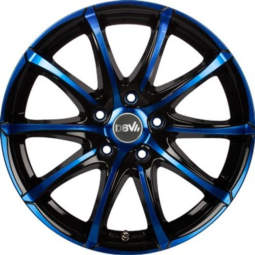 DBV Tropez schwarz glänzend blau eloxiert Alufelge 8x18 Zoll ET30 LK 5x120 ML72.6 – Bild 2