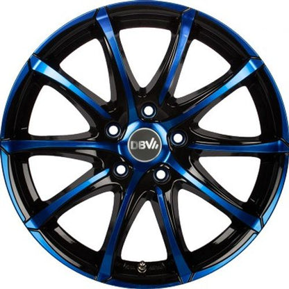 DBV Tropez schwarz glänzend blau eloxiert Alufelge 8x18 Zoll ET30 LK 5x120 ML72.6 – Bild 2