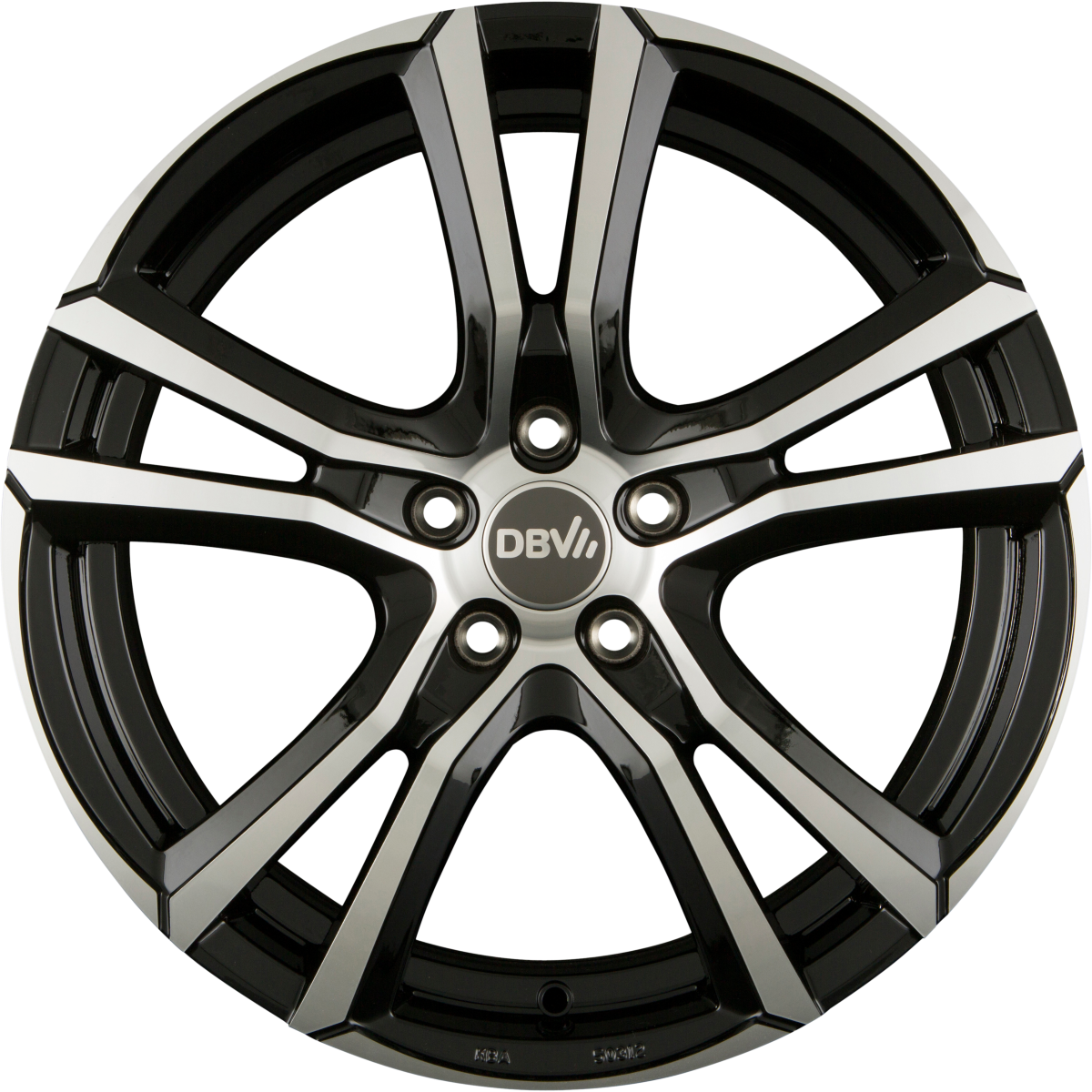 DBV Andorra Schwarz Front Poliert Alufelge 8x18 Zoll ET40 LK 5x114.3 ML74.1