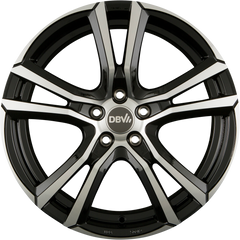 DBV Andorra Schwarz Front Poliert Alufelge 8x18 Zoll ET40 LK 5x114.3 ML74.1