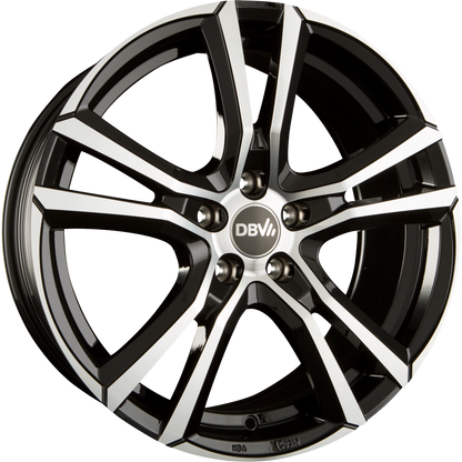 DBV Andorra Schwarz Front Poliert Alufelge 8x18 Zoll ET40 LK 5x114.3 ML74.1 – Bild 2