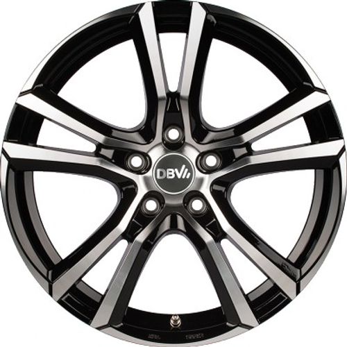 DBV Andorra schwarz glänzend front poliert Alufelge 7.5x17 Zoll ET35 LK 5x100 ML63.3 – Bild 2