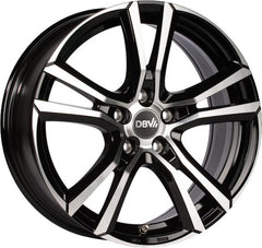 DBV Andorra schwarz glänzend front poliert Alufelge 7.5x17 Zoll ET45 LK 5x108 ML74.1