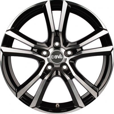 DBV Andorra schwarz glänzend front poliert 7.5x17 ET45 - LK5/108 ML74.1 – Bild 2